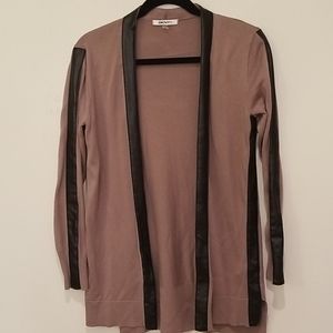 Sweater with faux leather detail (S)
